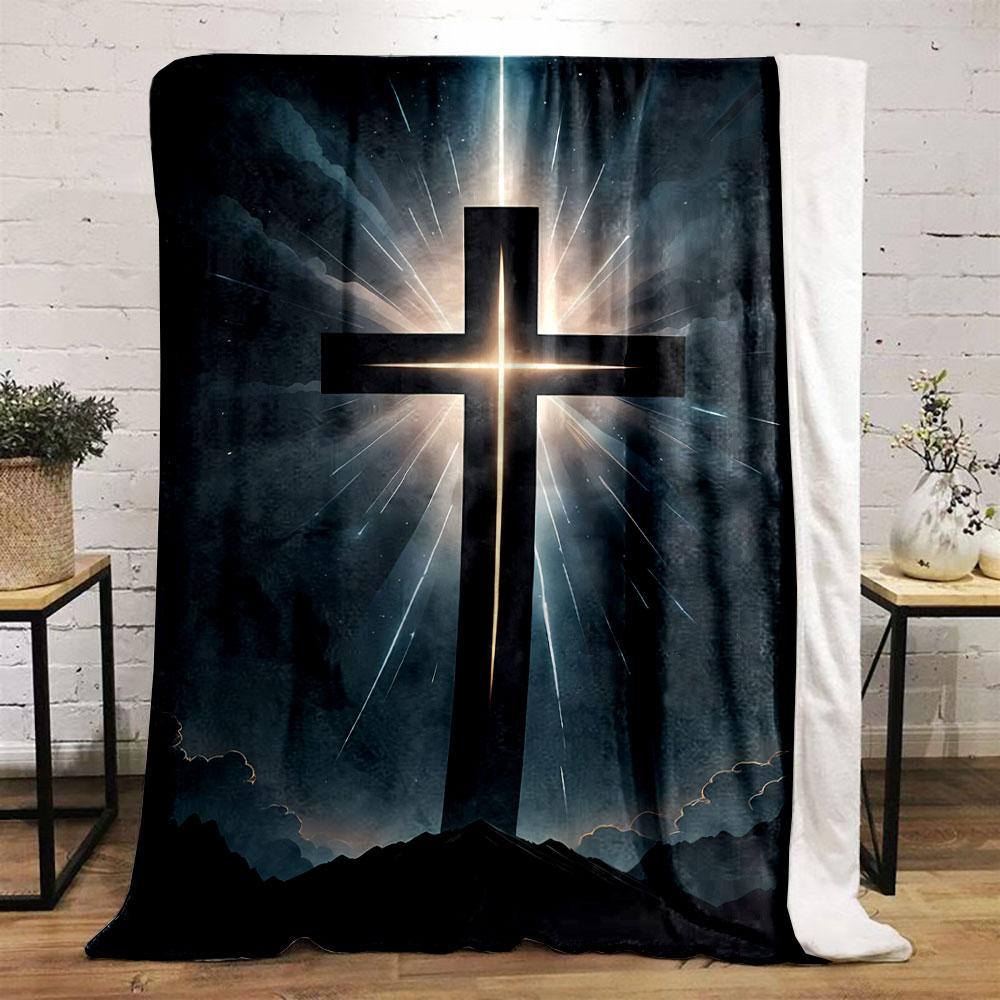 Radiant Cross Blanket  Printed Blanket for Living Room Bed Couch lunch break Soft Cozy Blanket for Friend's festival Gift