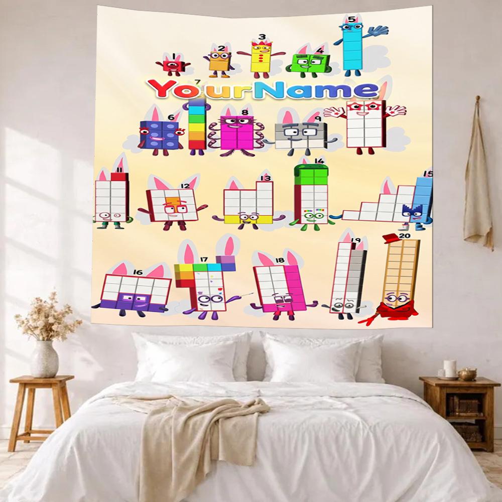 Numberblocks Custom Your Name Wall Decor Tapestry Art For Pet Memorial Birthdaywedding Party Backdrop Family Gift