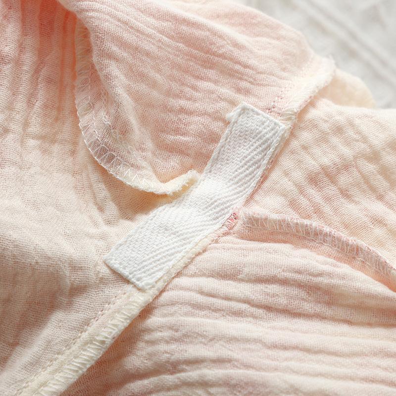 Весна/осень Пижама в китайском стиле для женщин Хлопковая марля Шнуровка Длинные рукава Брюки Элегантная Домашняя Одежда Кимоно Домашняя Одежда