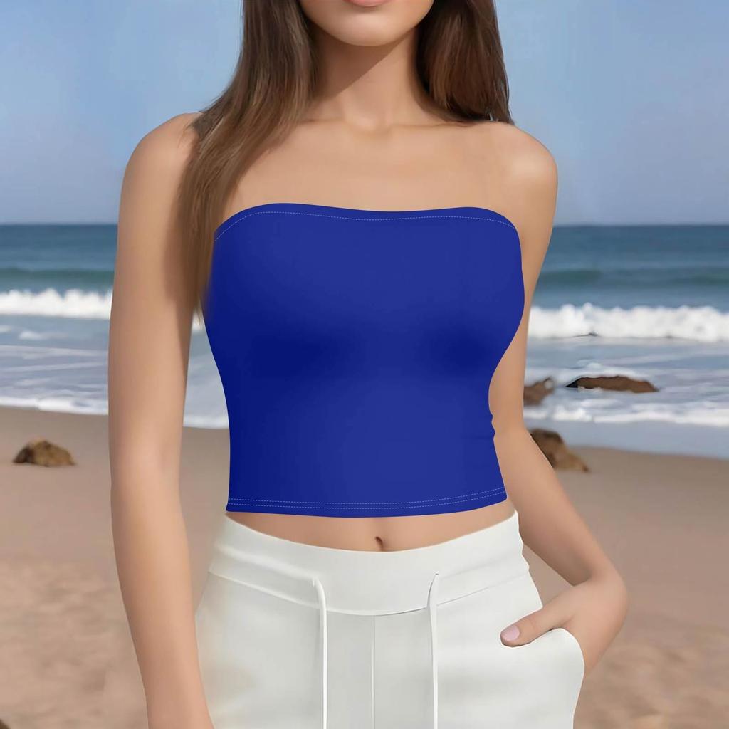 Crop Tops For Women Sexy Cami Tank Summer Tube Sleeveless Solid Camisole Shirt Vest