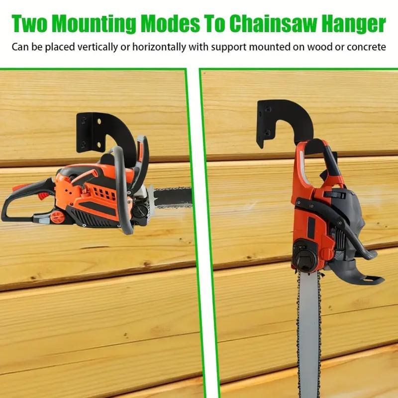 Heavy Duty Chainsaw Wall Mount Metal Holder - Steel Electric Tool Hook Bracket for Garden Chainsaw Storage Rack
