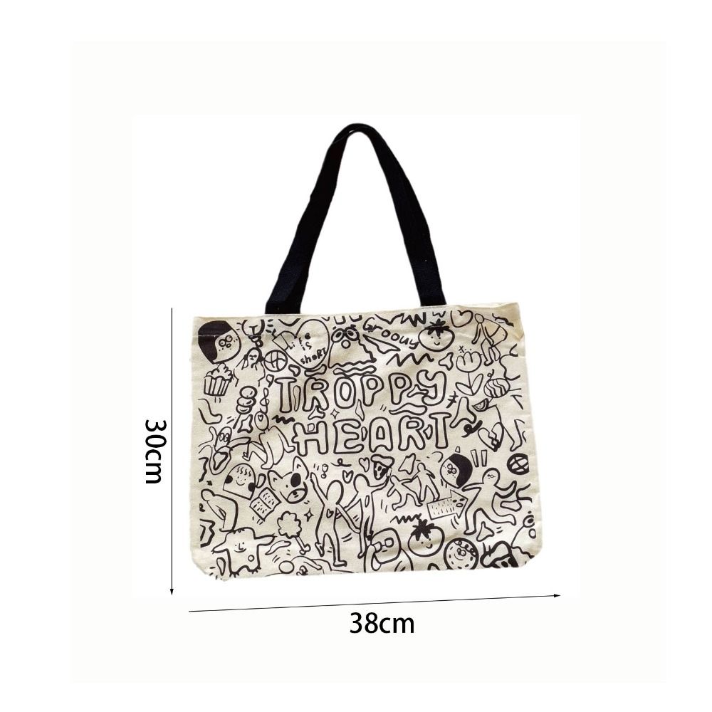 Shopping Bags Women's Hand Canva Bag Portable Canvas Tote Bag Fashion School Hand Bags