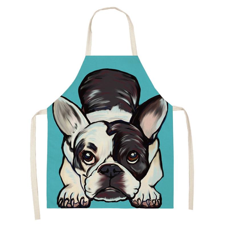 Домашние милые кухонные фартуки для собак для женщин, хлопковые льняные фартуки без рукавов, нагрудники для домашней кулинарии, инструменты для чистки, Delantal Cocina
