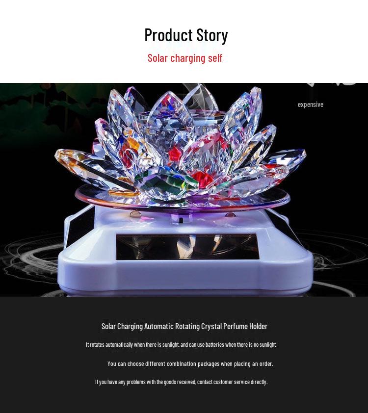 Solar Crystal Lotus Car Perfume Aromatherapy Ornament – Long-lasting Interior Decoration for Men