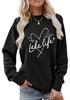 Свободная толстовка с круглым вырезом и принтом 'LAKE LIFE Fun', повседневная, с длинным рукавом