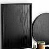 Japanese Black Wooden Rectangular Serving Tray 25x18cm