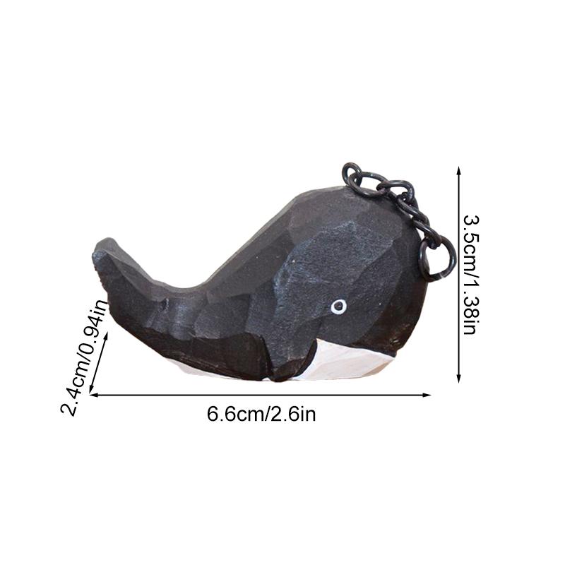 1 шт. Деревянный брелок для ключей в виде кита, резной женский кулон, брелок для ключей, милый подарок на день рождения, животное ручной работы
