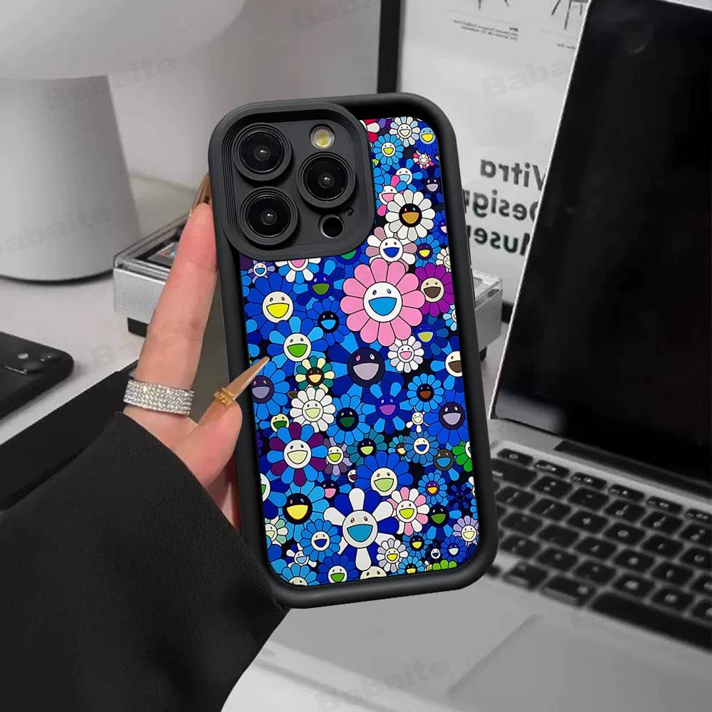 Чехол для телефона T-Takashi M-Murakami Для IPhone 17 16 15 14 13 12 11 Pro Max Защита от падений Мягкий чехол