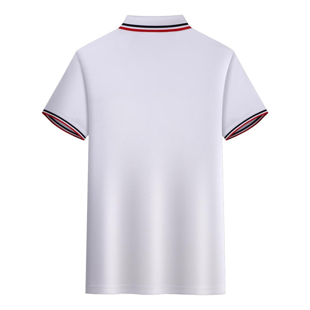 Новая летняя рубашка-поло с вышивкой из ледяного ионного волокна и воротником-поло для отвода влаги и пота