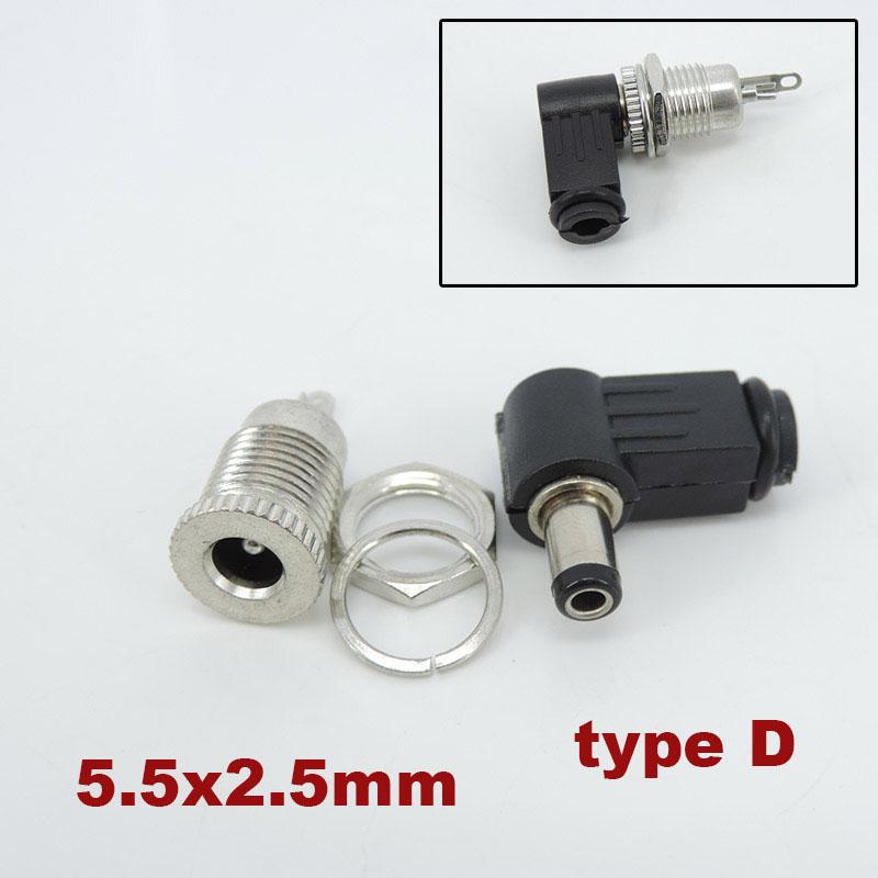 5.5mmx2.1mm DC Power Jack Male Female Socket Panel Mount Connector Dust Cover Metal DC Male Plug 5.5*2.5mm 2.5mm 2.1mm DC099