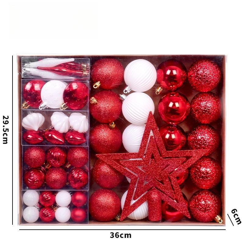 72Pcs Tree Top Star Christmas Ball Ornaments Special Shape Sequin Christmas Tree Party Decoration Christmas Spheres Pendant