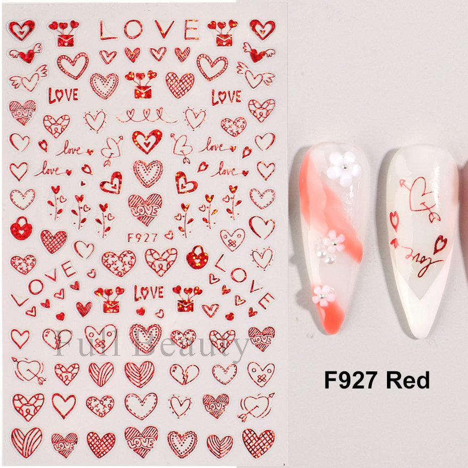 Nail Art Stickers, Romantic Valentine'S Day Love Cartoon Panda Love Adhesive Nail Stickers