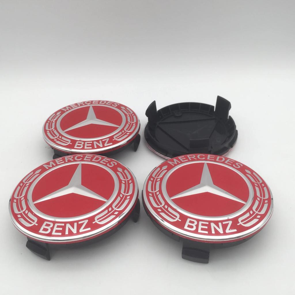 For Mercedes Benz 4pcs 3D 75mm For Mercedes Benz AMG Car emblem Wheel hub Center Cap Badge covers sticker Decals Styling accesso