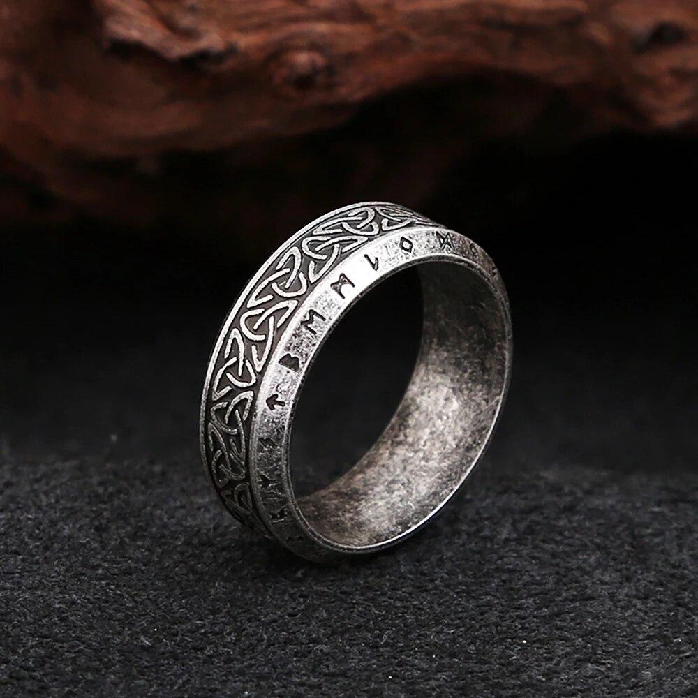 Ретро нержавеющая сталь 316L скандинавское кольцо с рунами викингов для мужчин и женщин модный амулет в стиле панк пара Кольца с узлом Одина викингов ювелирные изделия в подарок