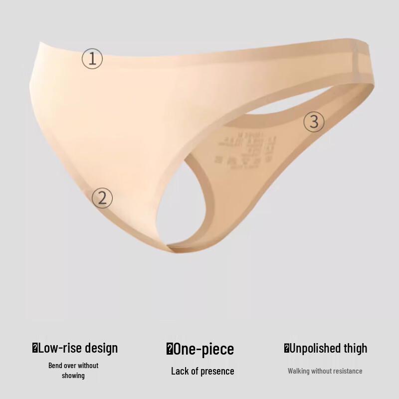 Langsao Women's Ice Silk Seamless Low-Waist Thong 2-Pack