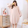 Весенне-осенние длинные домашние халаты для женщин, можно носить впитывающие банные полотенца, коралловые бархатные утолщенные бытовые банные юбки с длинными рукавами и капюшоном