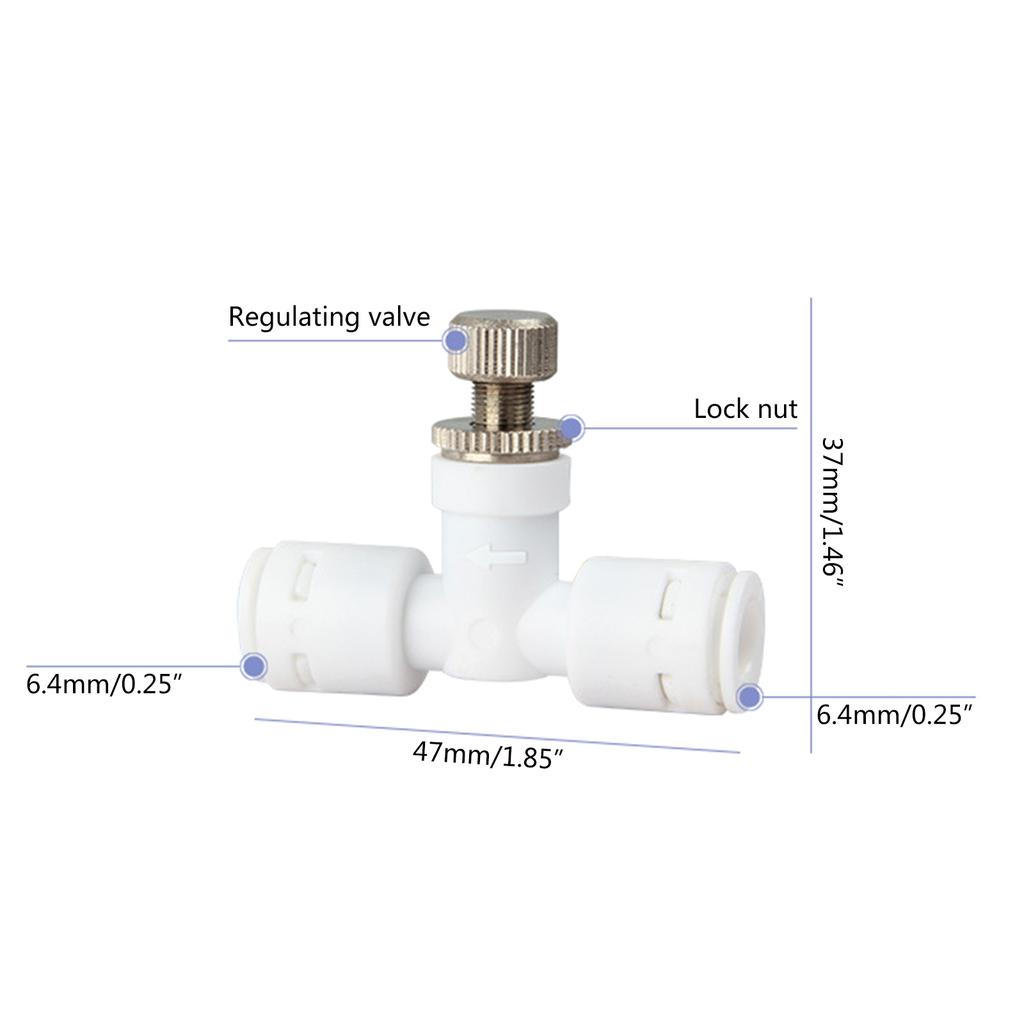 Water Flow Adjust for Valve Regulator 1/4" Quick Connection Waterflow Control for Valve Connector Fitting Water Speed Co