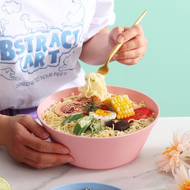 Пластиковая бытовая миска для риса в скандинавском стиле, большая емкость, лапша, сгущенная пшеничная солома, суповые миски, кухонная утварь, инструменты