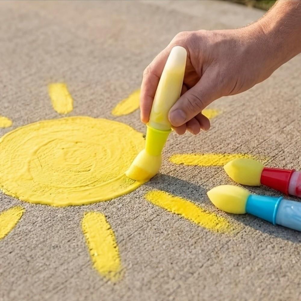 3Pcs Creative Round Applicators DIY Straight Liquid Dauber Sponge Drawing Beginners