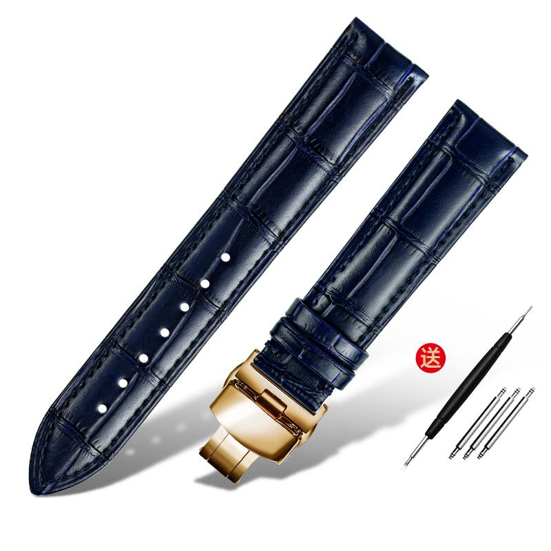 Браслет из натуральной кожи 16 мм, 18 мм, 20 мм, 22 мм, ремешок для часов ro-lex tissot, бамбуковый синий зеленый ремешок для наручных часов