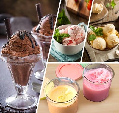 2/4 шт. стаканчиков для мороженого для мороженицы NINJA-CREAMI NC300s Series сменные банки для хранения с герметичными крышками