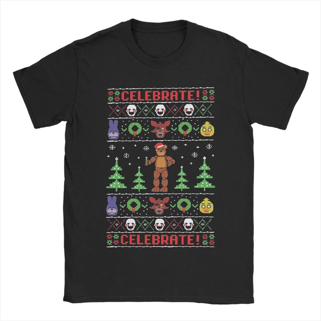 All Seasons FNAF At Freddys T Shirt for Unisex Cotton Tee Shirt Short Sleeve Pure Cotton Tops Streetwear Fashion Casual Tshirt