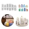 3D Nordic Style Small House Silicone Mold 12-hole House Candle Molds Mini Houses Plaster Concrete Cement Mould Aroma Soap Molds