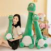 Cute dinosaur long throw pillow girl bed side sleeping cuddle pinch legs big white goose long neck animal plush toy