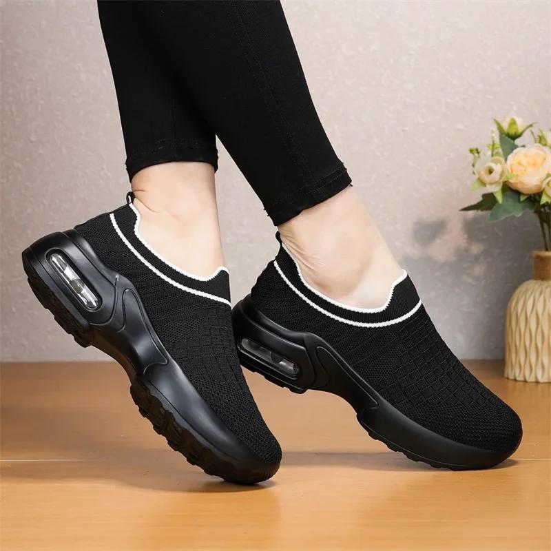 Женские теннисные спортивные туфли на мягкой подошве, летние дышащие повседневные сетчатые вулканизированные кроссовки