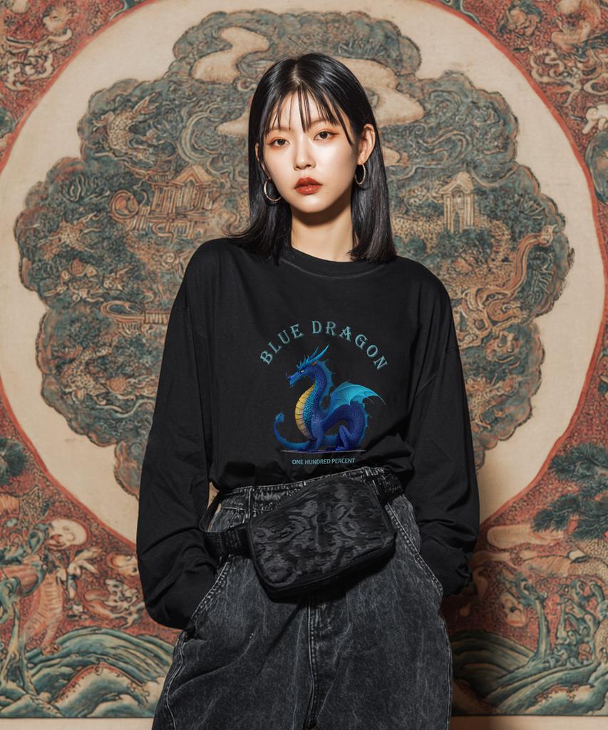 OHP Ohpxjoy Blue Dragon Basic Long Sleeve T-Shirt