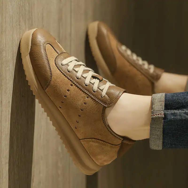 Normal Leather Perforated Boots Brand Loafers Mens Shoes Size 47 Sneakers For Men Running Sports Trend Tenid Beskets