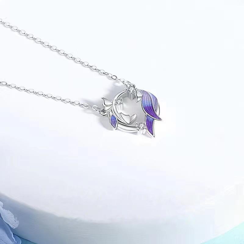 Ожерелье Butterfly Love Iris для женщин Niche Fresh Summer Collarbone Chain Fashion National Trend Style Round Garland Cuestion