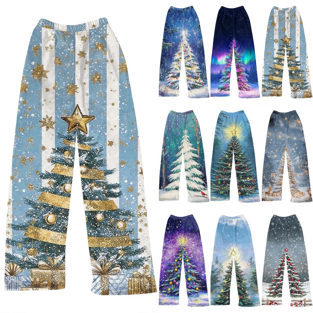 Женские зимние клетчатые брюки, длинные брюки, спортивные брюки