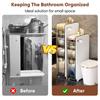 Шкаф для хранения туалетных принадлежностей, пластиковый узкий шкаф для ванной комнаты с ящиками и держателем туалетной бумаги, водонепроницаемый передвижной органайзер для хранения вещей для небольшого пространства