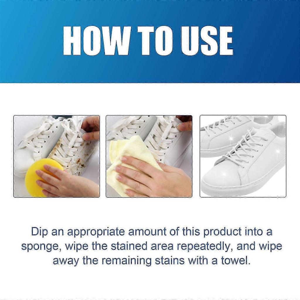 Multi-Functional White Shoe Cleaner - Deep Cleaning, Brightening & Protective Film for Sneakers & Casual Shoes - Gentle, Effective, Easy to Use for Lo