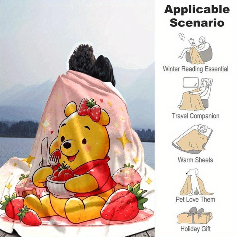 1pc Winnie The Pooh Printing Blanket - Soft, All-Season Throw for Living Room, Beroom,Personalize Gift with Aorable Cartoon Esign