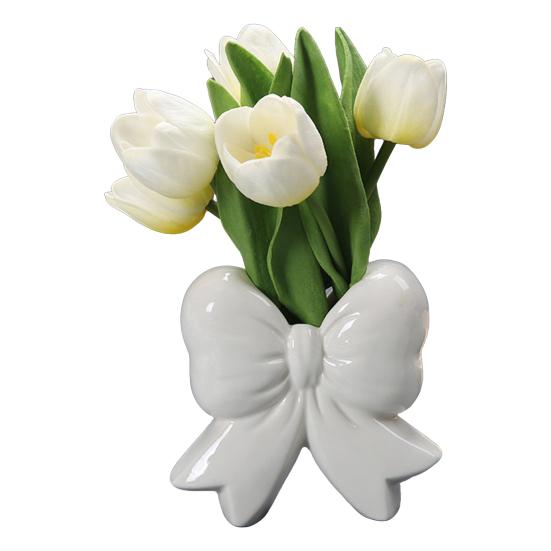 Керамическая ваза для цветов в виде банта, современный контейнер-держатель для цветов в виде банта, настольное украшение для дома и офиса, декоративная ваза для цветочных растений