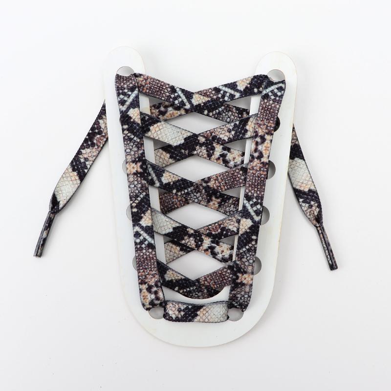 Leopard Print Flat Shoelaces Sneakers Colorful Shoelace Classic Animal Patten Shoe Laces Canvas Zebra Tiger Snake Shoestrings