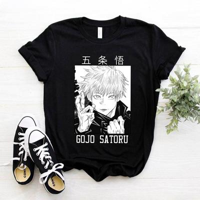 Новая японская манга Годжо Сатору Мужская футболка Jujutsu Kaisen Аниме Унисекс Футболка Харадзюку Каваи Короткий рукав Футболка Лето