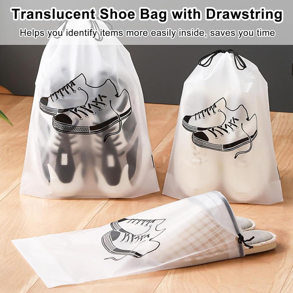 Waterproof Shoes Bag for Travel Portable Shoe Suitcase Storage Bag Organize EVA Tote Transparent Drawstring Bag Dustproof Covers