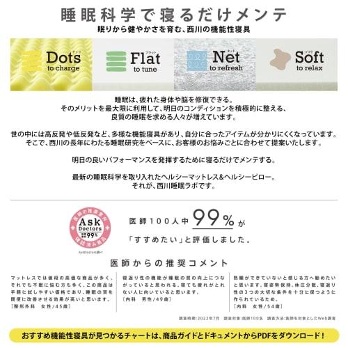 Nishikawa Sleep Lab Dots Mattress Topper, Single, for Enhanced Lower Back Support, Healthy Light Mattress, Pointed Support, Pressure Distribution, Air