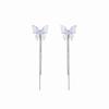No earrings, blue crystal butterfly silver earrings, mosquito coil disc earrings, thin big stud earrings, women's fringed earrings, advanced sense