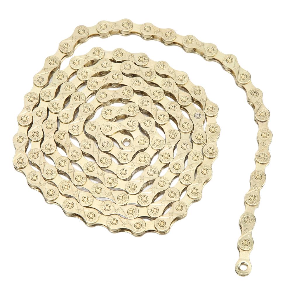 Mountain Bikes Chain 9 Speed Electroplate Rustproof Stable 2 Bridges Type Bike Chain with Chain