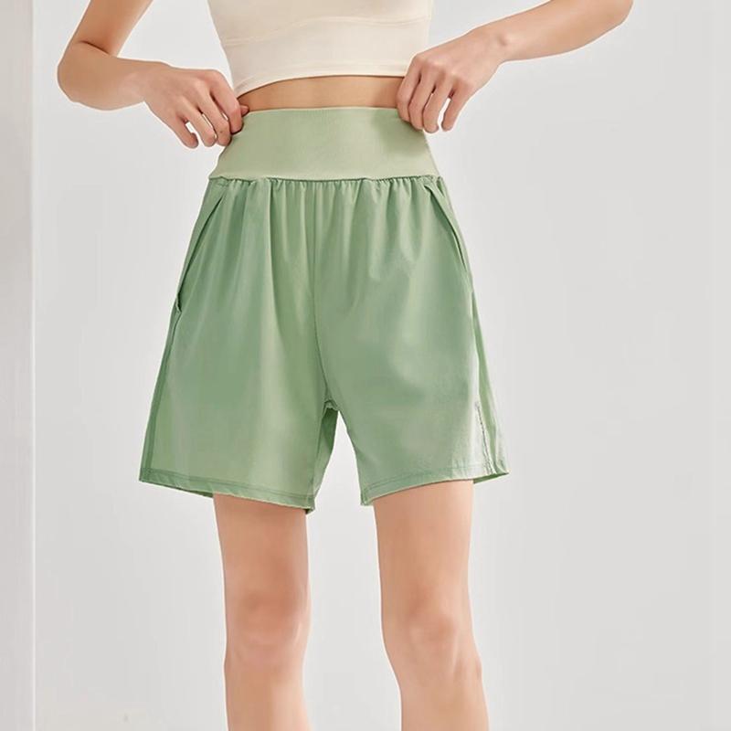 Женские спортивные шорты с высокой талией, свободные, дышащие, быстросохнущие, для фитнеса