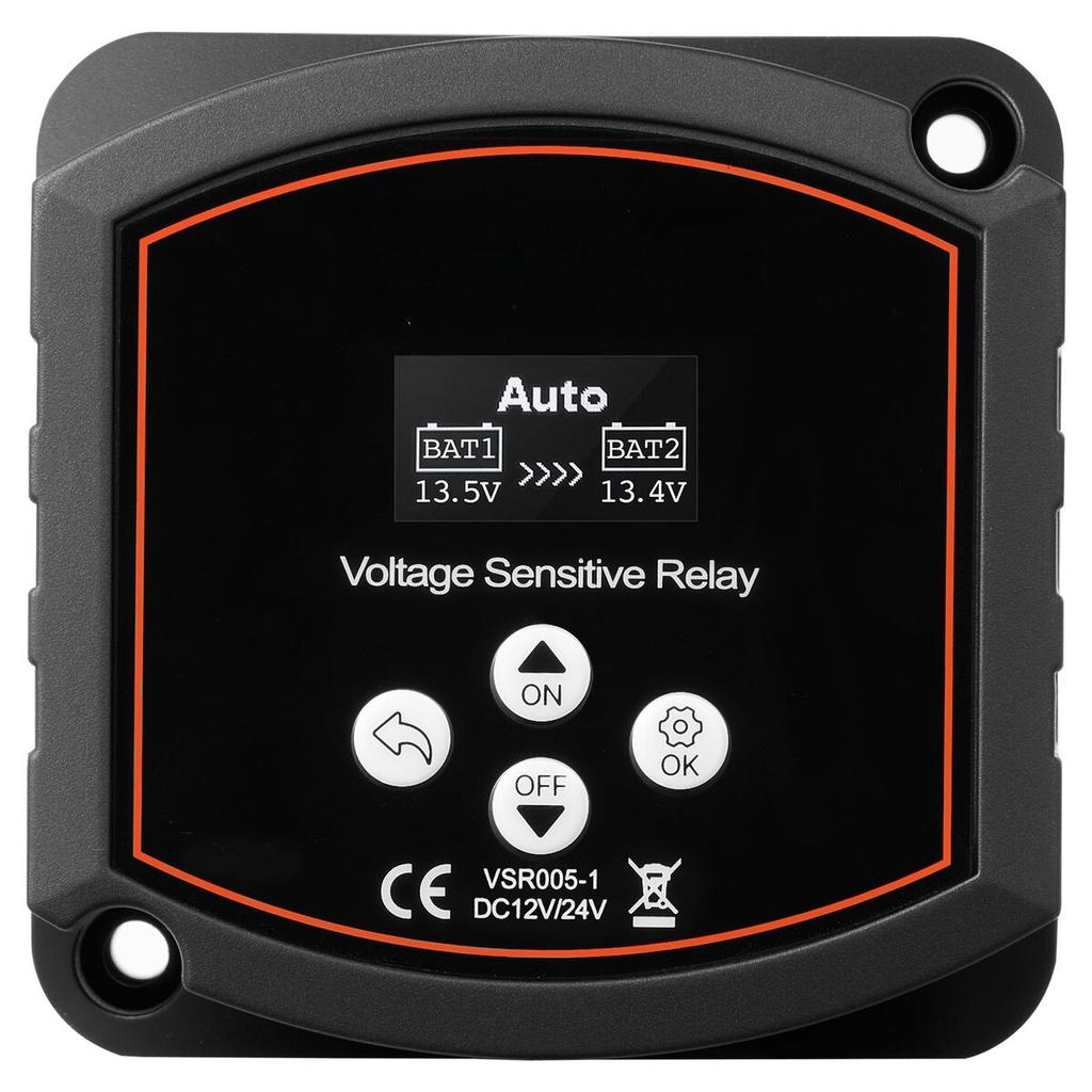 Dual Battery Isolator Kit, 12V 300 Amp, Manual and Automatic VSR Voltage Sensitive Relay with Voltmeter, LCD Screen, Smart Battery Isolator,