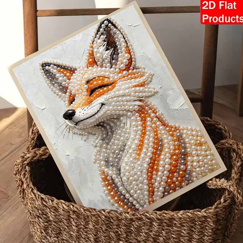 Fox pearl painting handmade diy pearl art painting stickers home decoration gifts