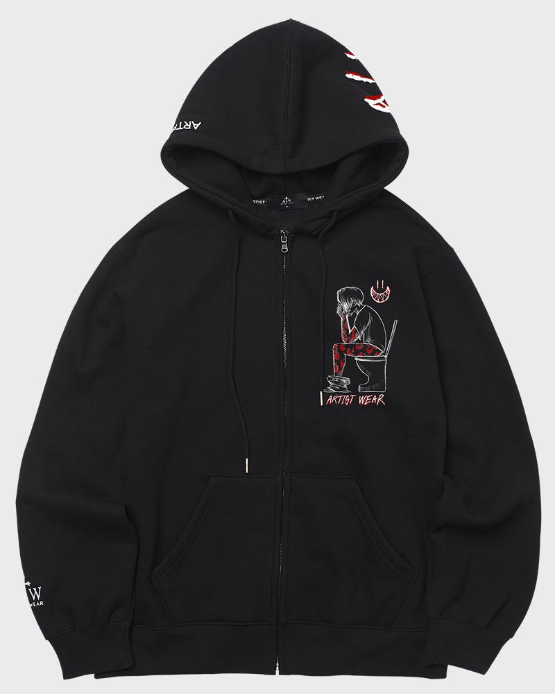 Artistwear [Atw X Twoface] Худи на молнии Space Out_Bk