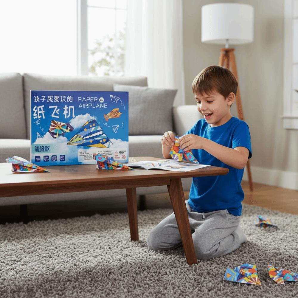 Монтессори Самолет Оригами Набор Обучение Искусству Универсальная Игрушка Бумажный Самолет Взаимодействие Родителя и Ребенка