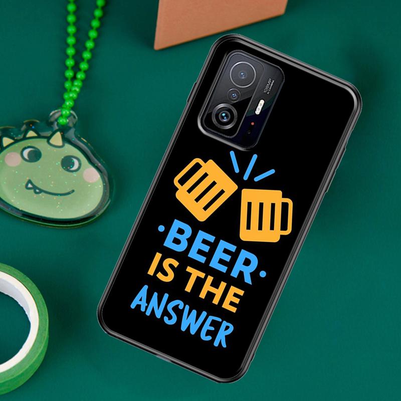 Beer Alcohol Case For POCO F5 X5 X3 Pro X4 F4 GT F3 M5s C40 Cover For Xiaomi 13 12 Lite 11T 12T Pro 12X