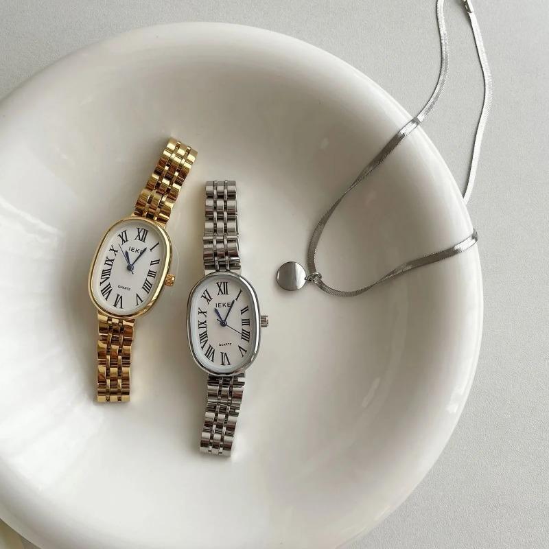 Женские кварцевые часы, роскошные овальные часы в форме тонна, винтажные римские цифры, золото, серебро, сталь, Orologio Reloj, женские наручные часы